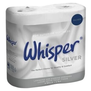 Whisper 2 Ply Silver Toilet Roll case/48 rolls
